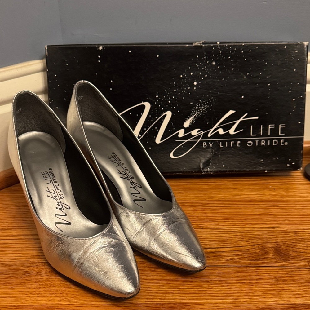 Silver Metallic Heels